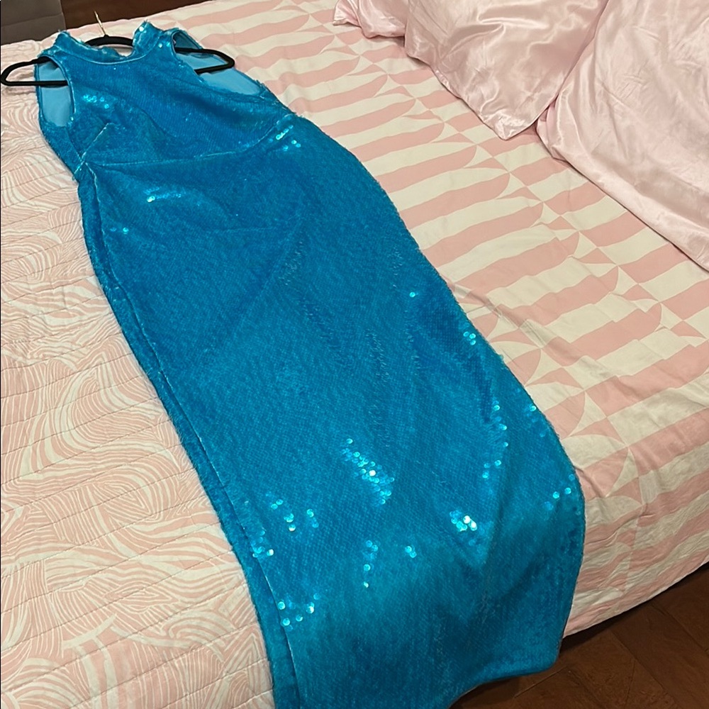Sparkling Blue Sequin Gown